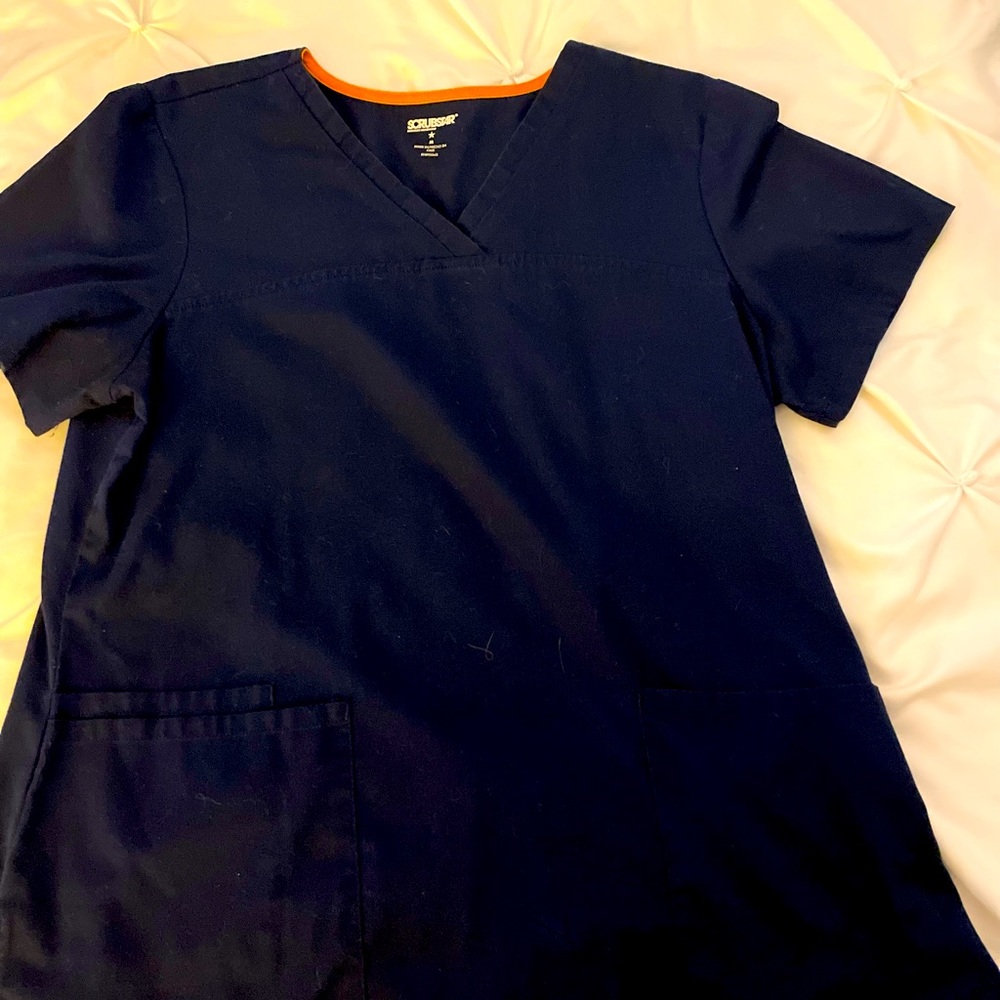 Medium blue Scrub Star scrub top